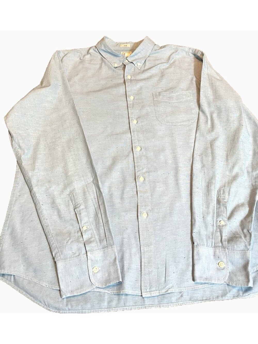 Sewn For J. Crew Slim Fit Shirt Men's XL Blue Flecked Cotton Preppy Coastal